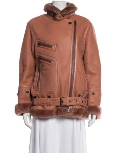 Pre-owned The Arrivals Shearling Coat In Pink