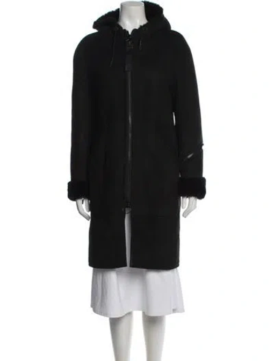 Pre-owned The Arrivals Shearling Down Coat In Black