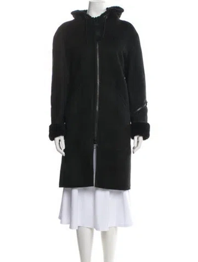 Pre-owned The Arrivals Shearling Faux Fur Coat In Blue