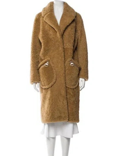 Pre-owned The Arrivals Shearling Faux Fur Coat In Brown