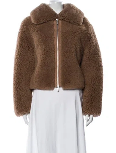 Pre-owned The Arrivals Shearling Faux Fur Coat In Brown