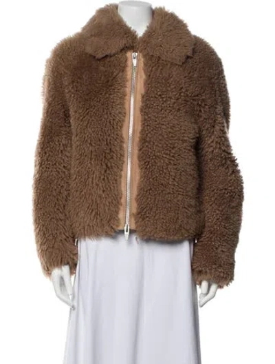 Pre-owned The Arrivals Shearling Faux Fur Jacket In Brown