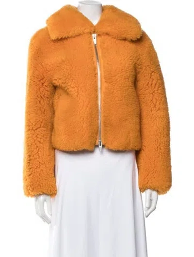 Pre-owned The Arrivals Shearling Faux Fur Jacket In Orange
