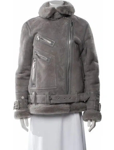 Pre-owned The Arrivals Shearling Fur Coat In Gray