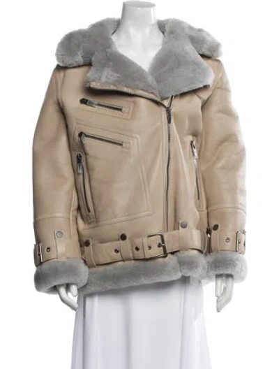Pre-owned The Arrivals Shearling Fur Coat In Neutral