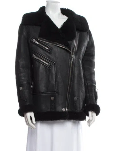 Pre-owned The Arrivals Shearling Fur Jacket In Black
