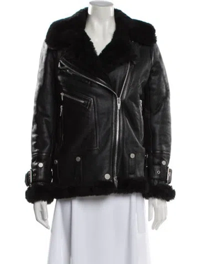 Pre-owned The Arrivals Shearling Fur Jacket In Black