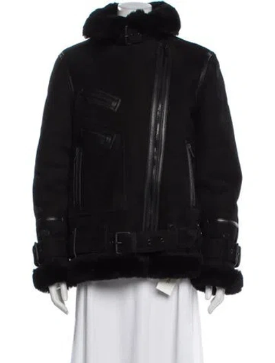 Pre-owned The Arrivals Shearling Fur Jacket In Black