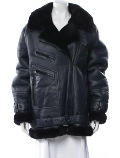 Pre-owned The Arrivals Shearling Fur Jacket In Blue
