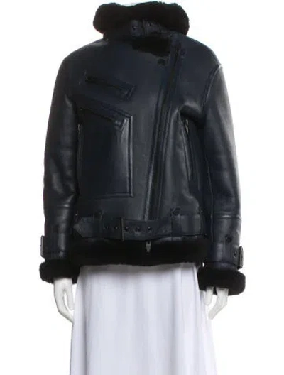 Pre-owned The Arrivals Shearling Fur Jacket In Blue
