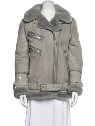 Pre-owned The Arrivals Shearling Fur Jacket In Gray
