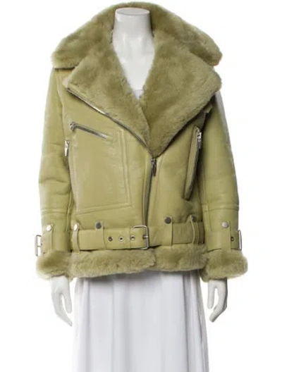 Pre-owned The Arrivals Shearling Fur Jacket In Green