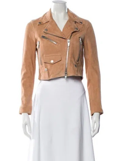 Pre-owned The Arrivals Suede Biker Jacket In Brown