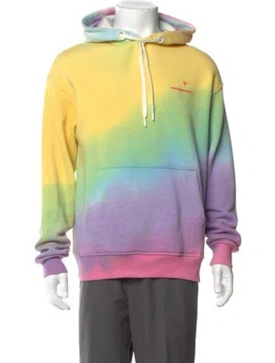 Pre-owned The Arrivals Tie-dye Print Crew Neck Hoodie In Green