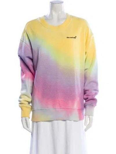 Pre-owned The Arrivals Tie-dye Print Crew Neck Sweatshirt In Pink