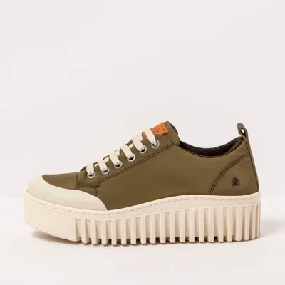 The Art Company Women's Brighton Nylon Sneaker In Kaki In Multi
