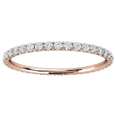 Pre-owned The Art Of Jewels Signature 14k Rose Gold Mia Mini French Pave Diamond Eternity Ring '1/3 Ct. Tw' In Red