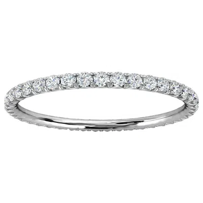 Pre-owned The Art Of Jewels Signature 18k White Gold Mia Mini French Pave Diamond Eternity Ring '1/3 Ct. Tw'