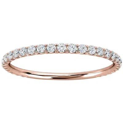 Pre-owned The Art Of Jewels Signature 18k White Gold Mini Gia French Pave Diamond Ring '1/4 Ct. Tw'