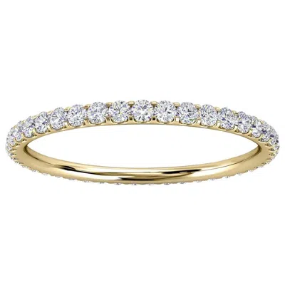 Pre-owned The Art Of Jewels Signature 18k Yellow Gold Viola Mini Eternity Micro-prong Diamond Ring '1/3 Ct. Tw'