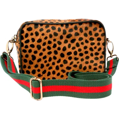 The Artisan & Company Leopard Leather Camera Bag In Animal Print
