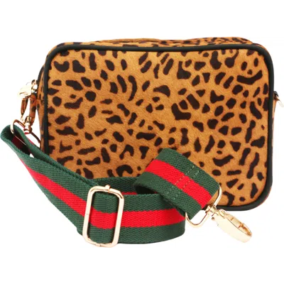 The Artisan & Company Leopard Leather Camera Crossbody Bag In Animal Print