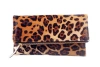 The Artisan & Company Leopard Leather Clutch In Brown