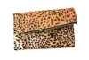 The Artisan & Company Leopard Leather Clutch In Sand