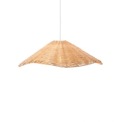 The Artisan & Company Lotus Rattan Pendant Ceiling Light In Natural