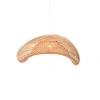 The Artisan & Company Rattan Arch Wavy Pendant Light-large In Natural