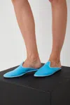 The Artisanal Club Ballerina Sabot In Satin Azzurro In Mag