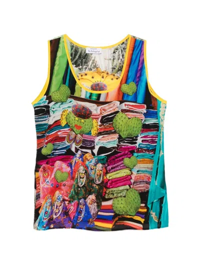 The Artistylist Cactus Printed Tank Top In Multi