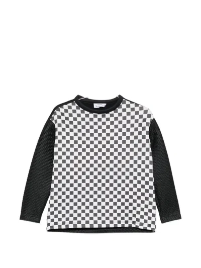 The Artistylist Checkerboard-print Panelled Sweatshirt In Black