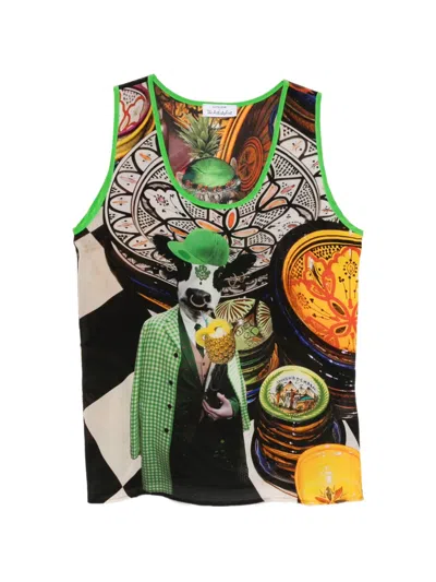 The Artistylist Cow Sleeveless Tank Top In Multi