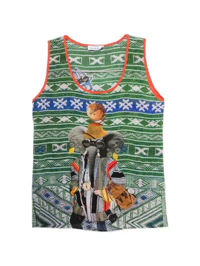 The Artistylist Elephant-print Tank Top In Green