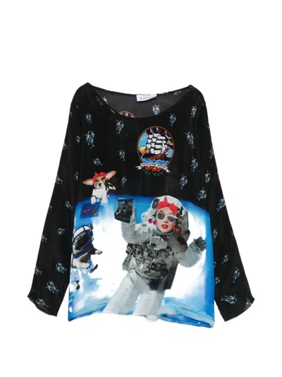 The Artistylist Graphic-print Blouse In Black