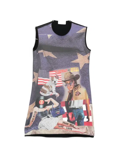 The Artistylist Graphic-print A-line Dress In Black