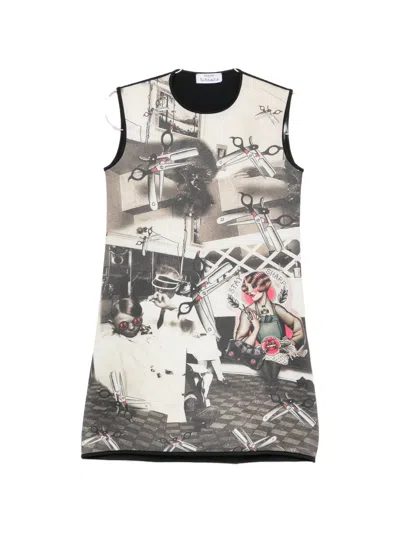 The Artistylist Graphic-print A-line Mini Dress In Black