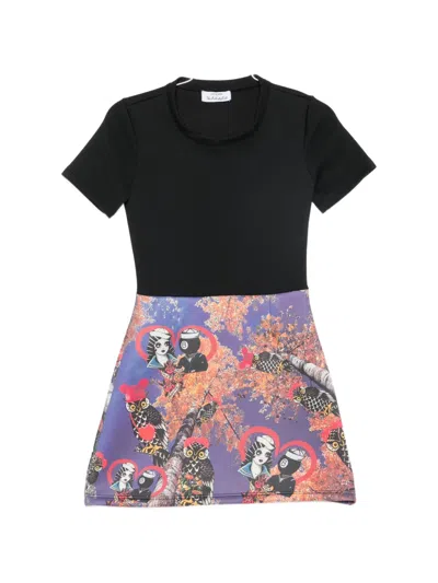 The Artistylist Graphic-print A-line Mini Dress In Purple