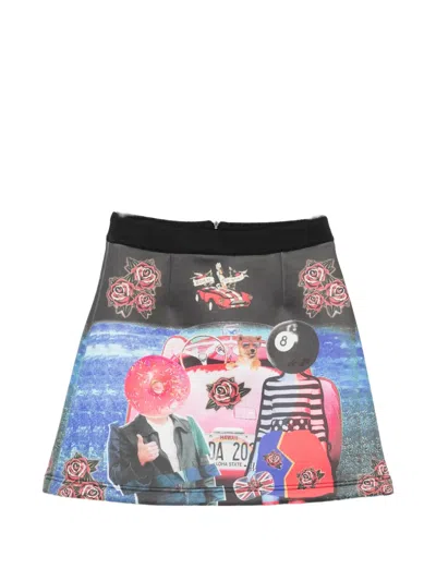 The Artistylist Graphic-print A-line Skirt In Black