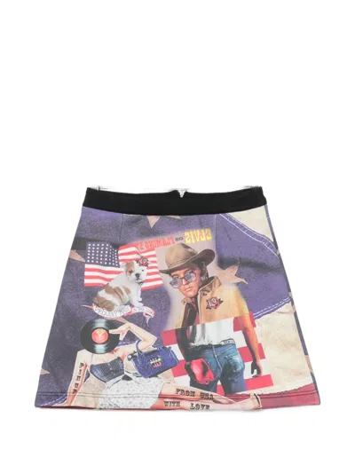 The Artistylist Graphic-print A-line Skirt In Purple