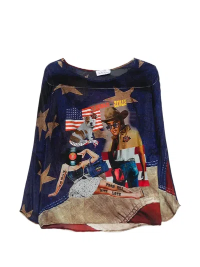 The Artistylist Graphic-print Long-sleeve Blouse In Multi