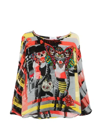 The Artistylist Graphic-print Long-sleeve Blouse In Multi
