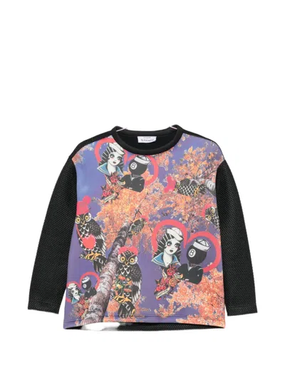 The Artistylist Graphic-print Mesh-panel Sweatshirt In Multi