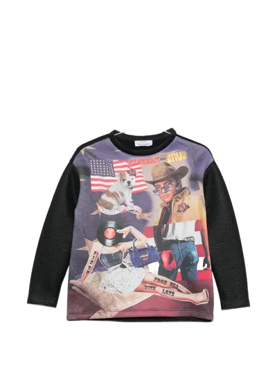 The Artistylist Graphic-print Mesh-panel Sweatshirt In Multi