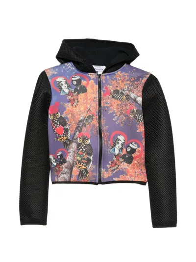 The Artistylist Graphic-print Mesh-sleeve Hoodie In Multi