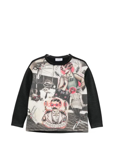 The Artistylist Graphic-print Mesh-sleeve Sweatshirt In Multi