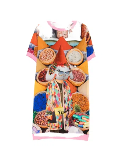 The Artistylist Graphic-print Mini Dress In Orange