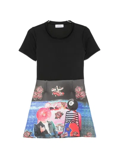 The Artistylist Graphic-print Short-sleeve Dress In Black