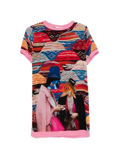 The Artistylist Graphic-print Short-sleeve Mini Dress In Multi